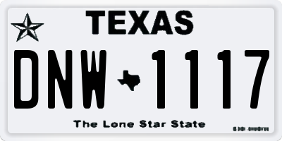 TX license plate DNW1117