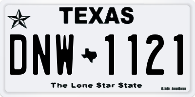 TX license plate DNW1121