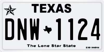 TX license plate DNW1124