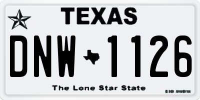 TX license plate DNW1126