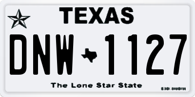 TX license plate DNW1127