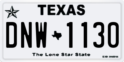 TX license plate DNW1130