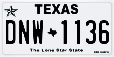 TX license plate DNW1136