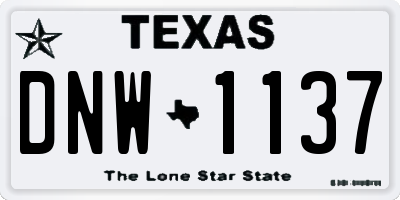 TX license plate DNW1137