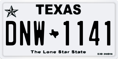 TX license plate DNW1141