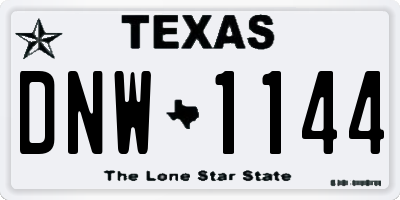 TX license plate DNW1144