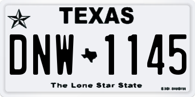 TX license plate DNW1145