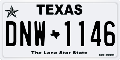 TX license plate DNW1146