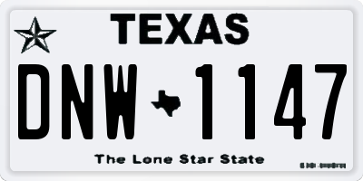 TX license plate DNW1147
