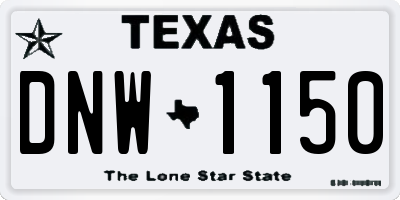 TX license plate DNW1150