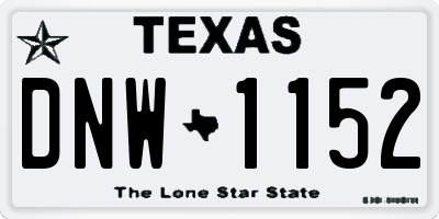 TX license plate DNW1152