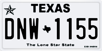 TX license plate DNW1155