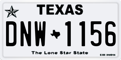 TX license plate DNW1156