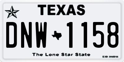 TX license plate DNW1158