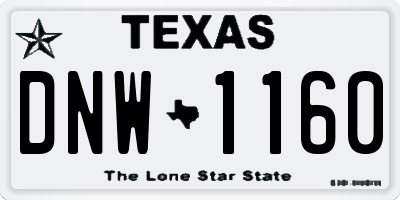 TX license plate DNW1160