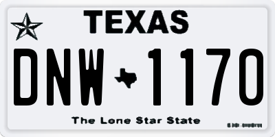 TX license plate DNW1170