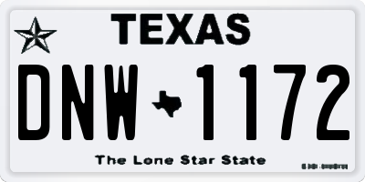 TX license plate DNW1172