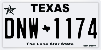 TX license plate DNW1174