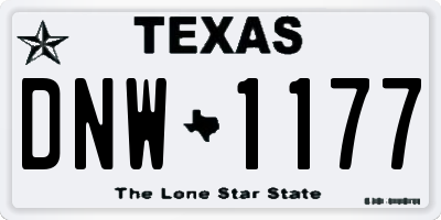 TX license plate DNW1177