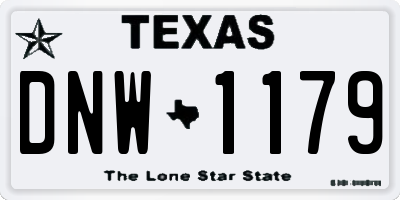 TX license plate DNW1179