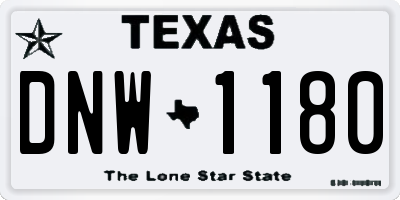 TX license plate DNW1180