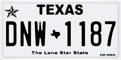 TX license plate DNW1187