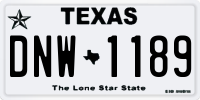 TX license plate DNW1189
