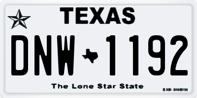 TX license plate DNW1192