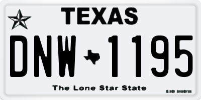 TX license plate DNW1195