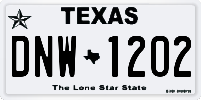 TX license plate DNW1202