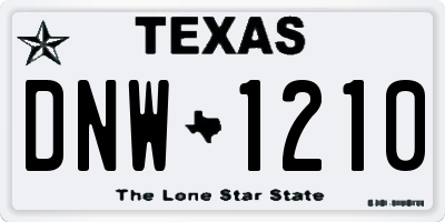 TX license plate DNW1210
