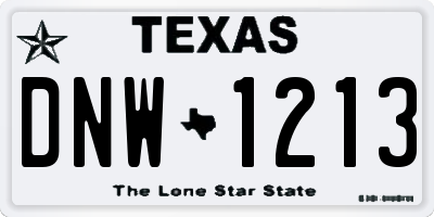 TX license plate DNW1213