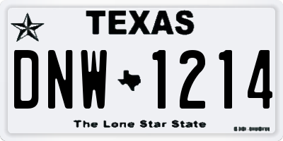 TX license plate DNW1214