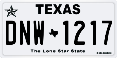 TX license plate DNW1217