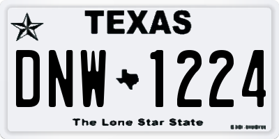 TX license plate DNW1224