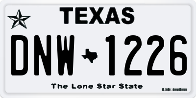 TX license plate DNW1226