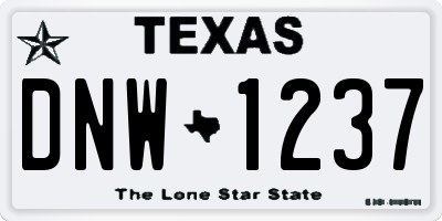 TX license plate DNW1237
