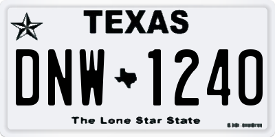TX license plate DNW1240