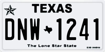TX license plate DNW1241