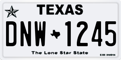 TX license plate DNW1245