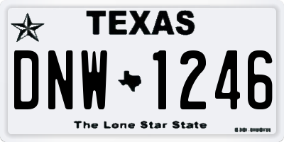 TX license plate DNW1246