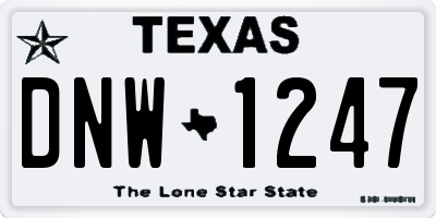 TX license plate DNW1247