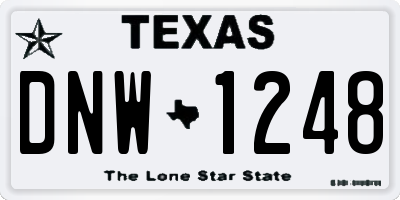 TX license plate DNW1248