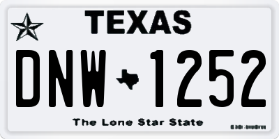 TX license plate DNW1252