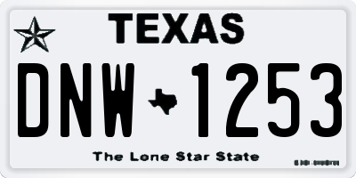TX license plate DNW1253