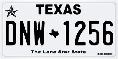 TX license plate DNW1256