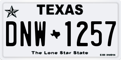 TX license plate DNW1257
