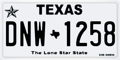 TX license plate DNW1258