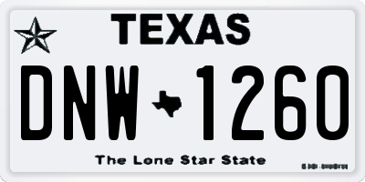 TX license plate DNW1260