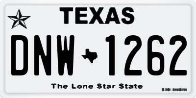 TX license plate DNW1262
